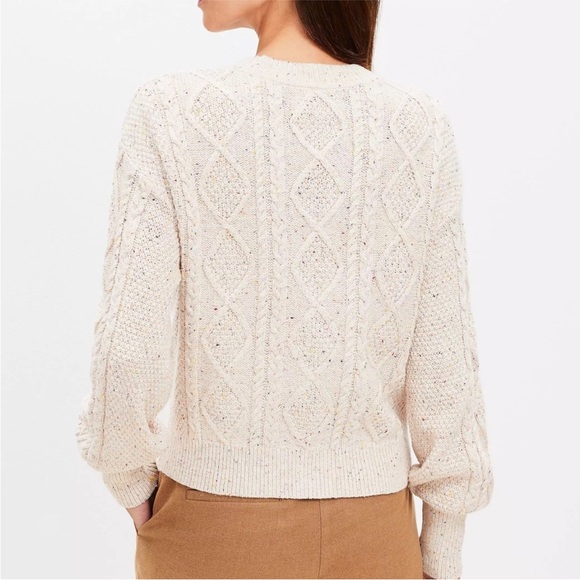 LOFT Cream Button-Up Cardigan - Picture 2 of 6